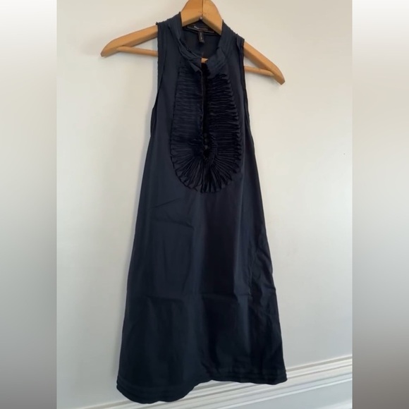 BCBGMaxAzria Dresses & Skirts - BCBGMaxAzria tuxedo ruffle swing mini dress size xxsmall razorback